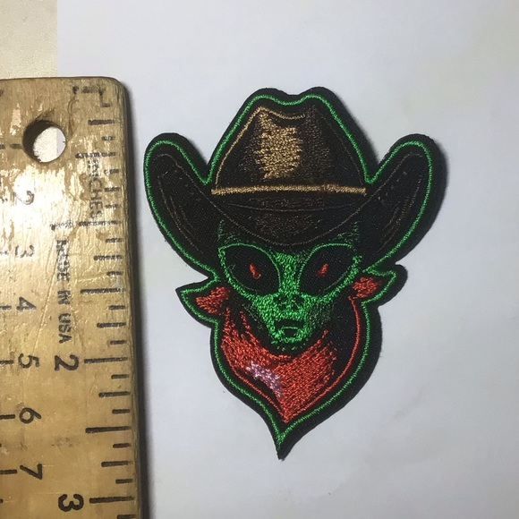 2.75” COWBOY ALIEN iron on patch - Picture 3 of 3